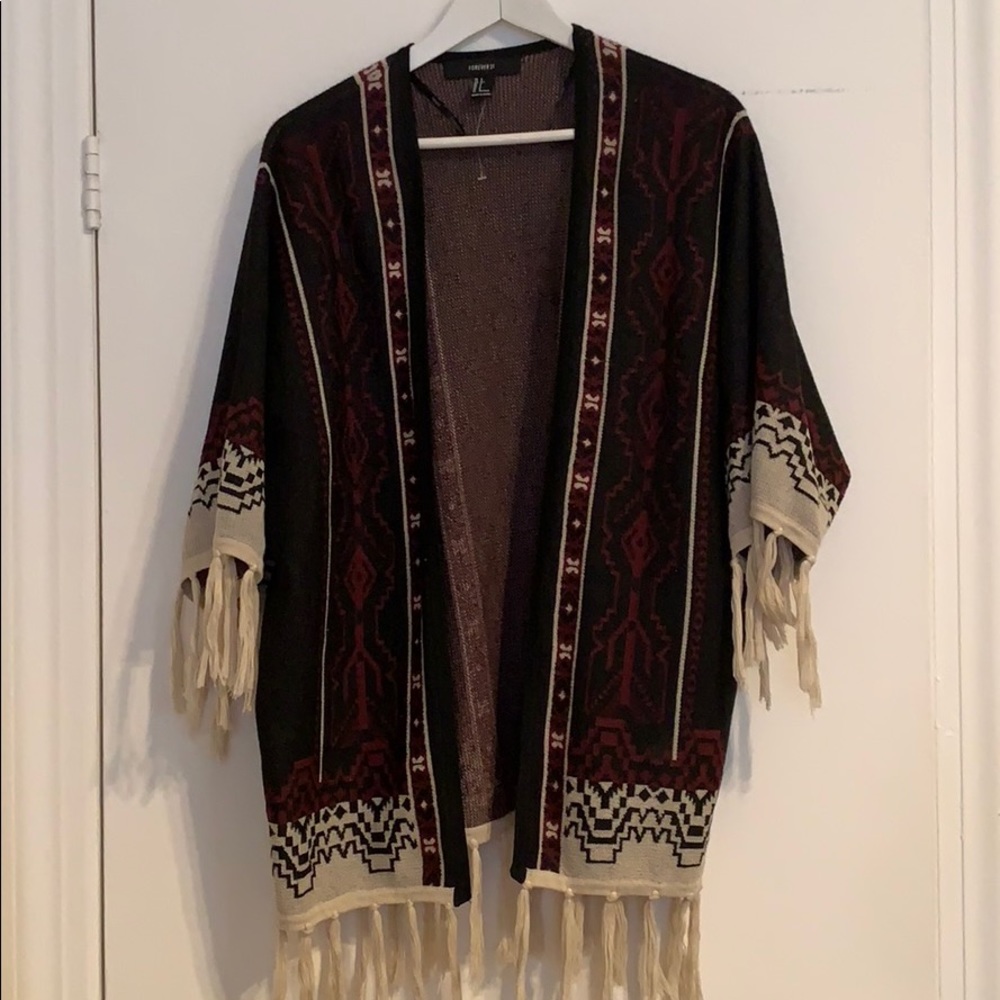 Tribal print cardigan!